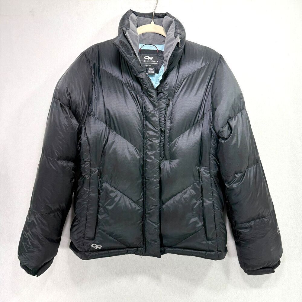 Outdoor Research Jacket Women S Black Puffer Goose Down Feather Quilted Gorpcore